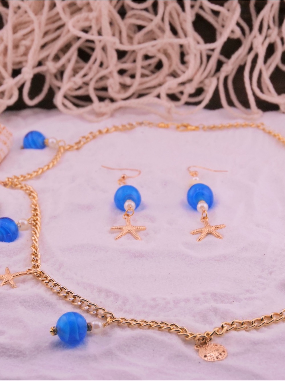 Coastal Charm Necklace & Earring Set | Starfish Jewelry | Beachcore Jewelry